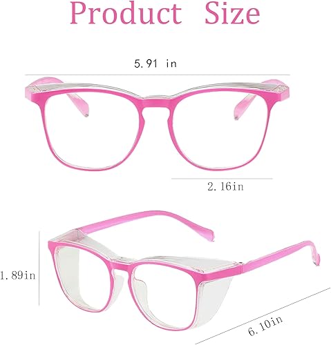 Miniatura 7 de UZUIBANG Gafas de seguridad para hombres y mujeres, gafas de seguridad antivaho cómodas, bloqueo de luz azul, protección UV, enfermeras adultas