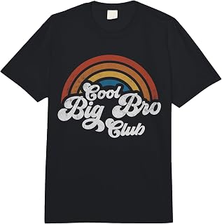 Retro Cool Big Bro Club Retro Groovy Rainbow Big Brother's Comfort Colors Adult Heavyweight T-Shirt