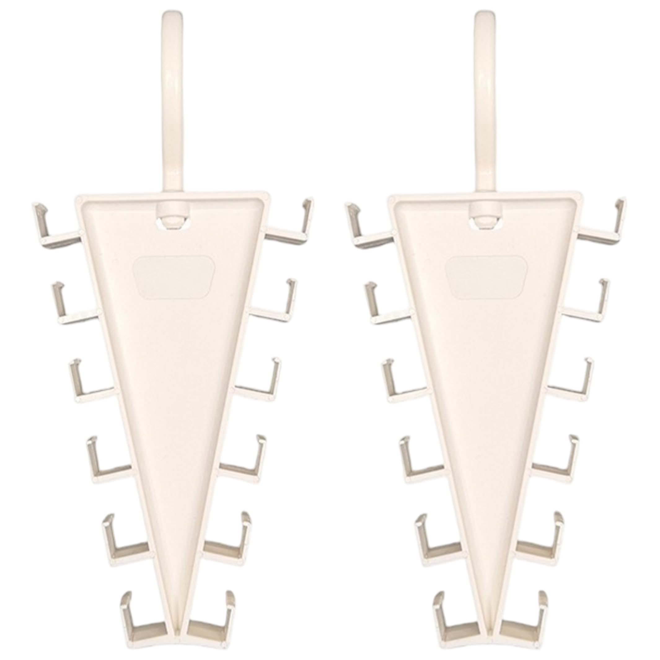Ameble 2 Pack White V-Shape 12-Hook Space Saving Hangers, 360° Rotating Closet Storage Organizer, Multi-Purpose Garment Hanger for Tanks, Scarves