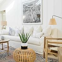 Vista 4 de Briful Suculentas Plantas Artificiales Plantas Falsas de Aloe Vera en Maceta Dorada y Negra de Granja, Planta de Agave Artificial para Decoración