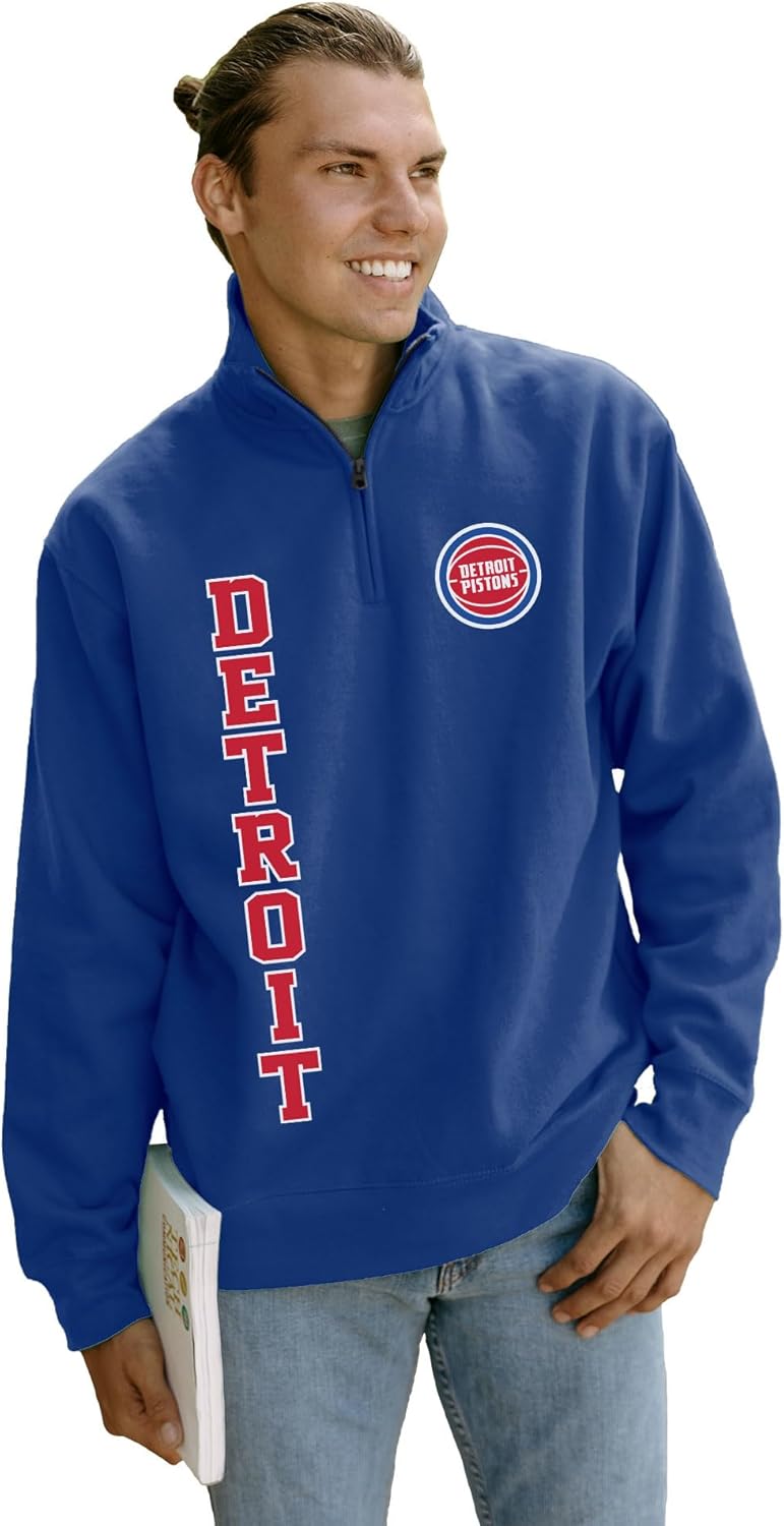 Blue 84 NBA unisex-adult Nba Officially Licensed Quarter Zip Sweatshirt Slam Dunk Team Color