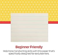 Vista 3 de School Smart Red & Blue Newsprint Paper, 3/4 Inch Ruled, 11 x 8-1/2 Inches, 500 Sheets, White