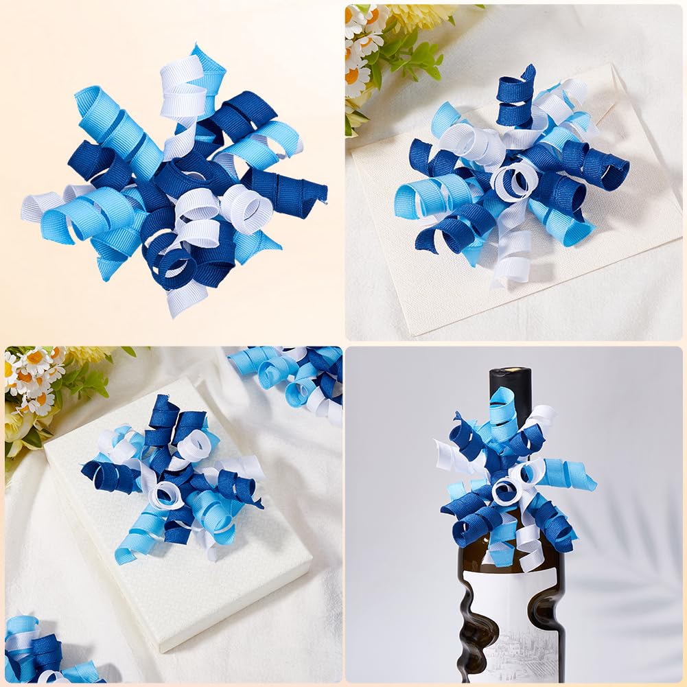 Geschenkschleifen, lockig, 10,2 cm, Polyester, königsblau, selbstklebend, zum Verpacken von Geschenken, Taschen, Geburtstag, Hochzeit, Weihnachten, 8 Stück