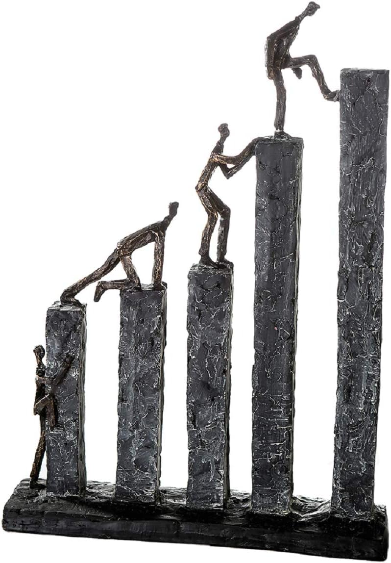 Casablanca Skulptur Raise, Deko Figur Bronze, Kunstharz Statue Wohnzimmer, Büro Dekoration H. 43 cm x B. 31 cm - Moderne Skulpturen, Klettern, Bergsteigen