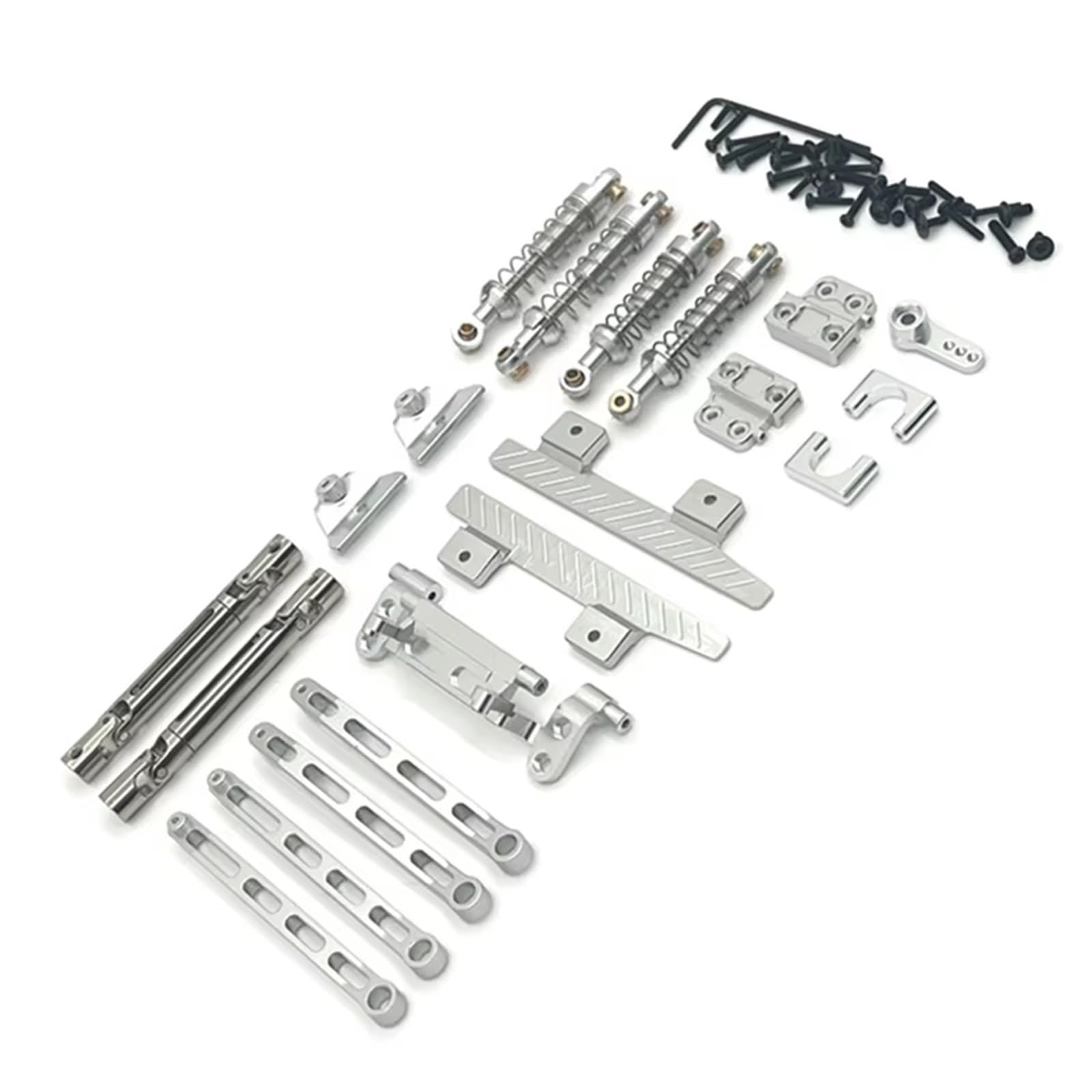 RC Autozubehör Für MN82 LC79 1/12 RC-Auto-Tuning-Teile, Ersatz-Stoßdämpfer-Spurstange Vor Und Nach Dem Antriebswellensatz Für Silber