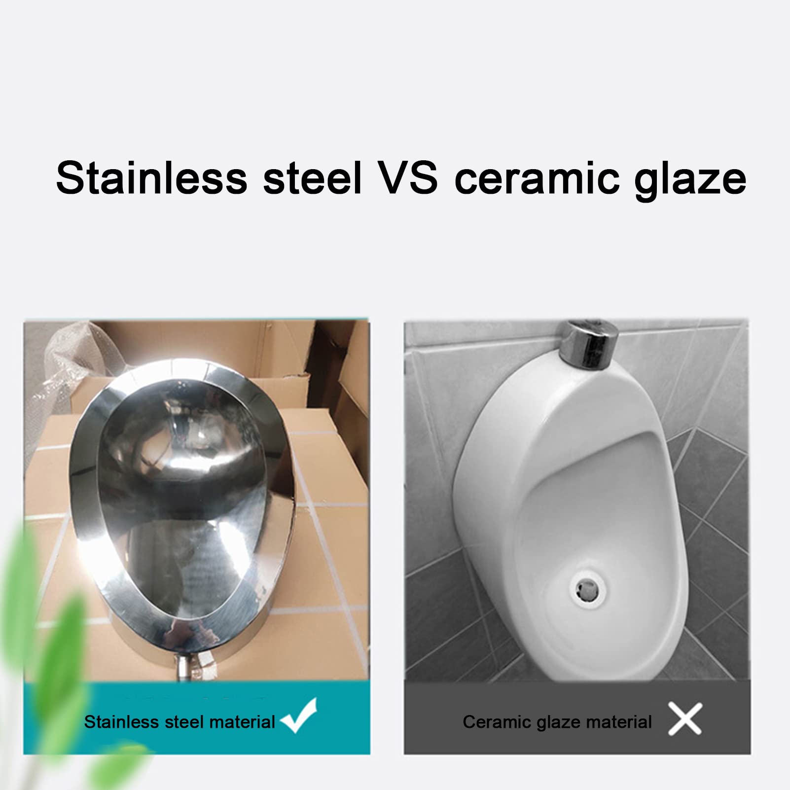 DFEDHF L-ROM Wall-Mounted Commercial Flushing urinals, Men's Public Toilet Stainless Steel urinals,Household Bathroom Urinal Funnel Toilet, Used in Bars, Hotels, Schools Small D