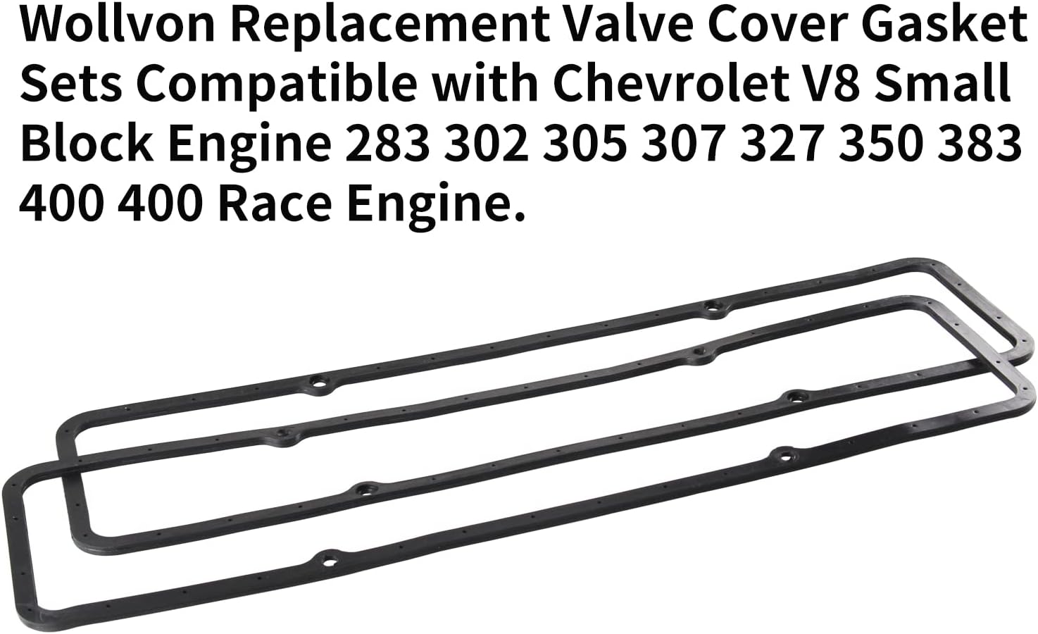 Small Block Chevy Valve Cover Gasket Set 7484BOX 1628 Compatible with SBC 283 302 305 307 327 350 383 400 400 Race Engine