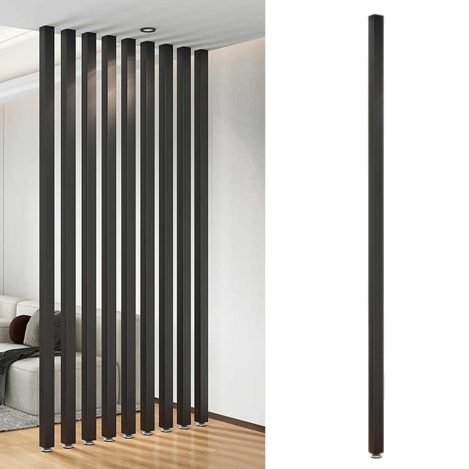 Poteaux de séparation sans perçage réglables pour escalier et salle de bain
