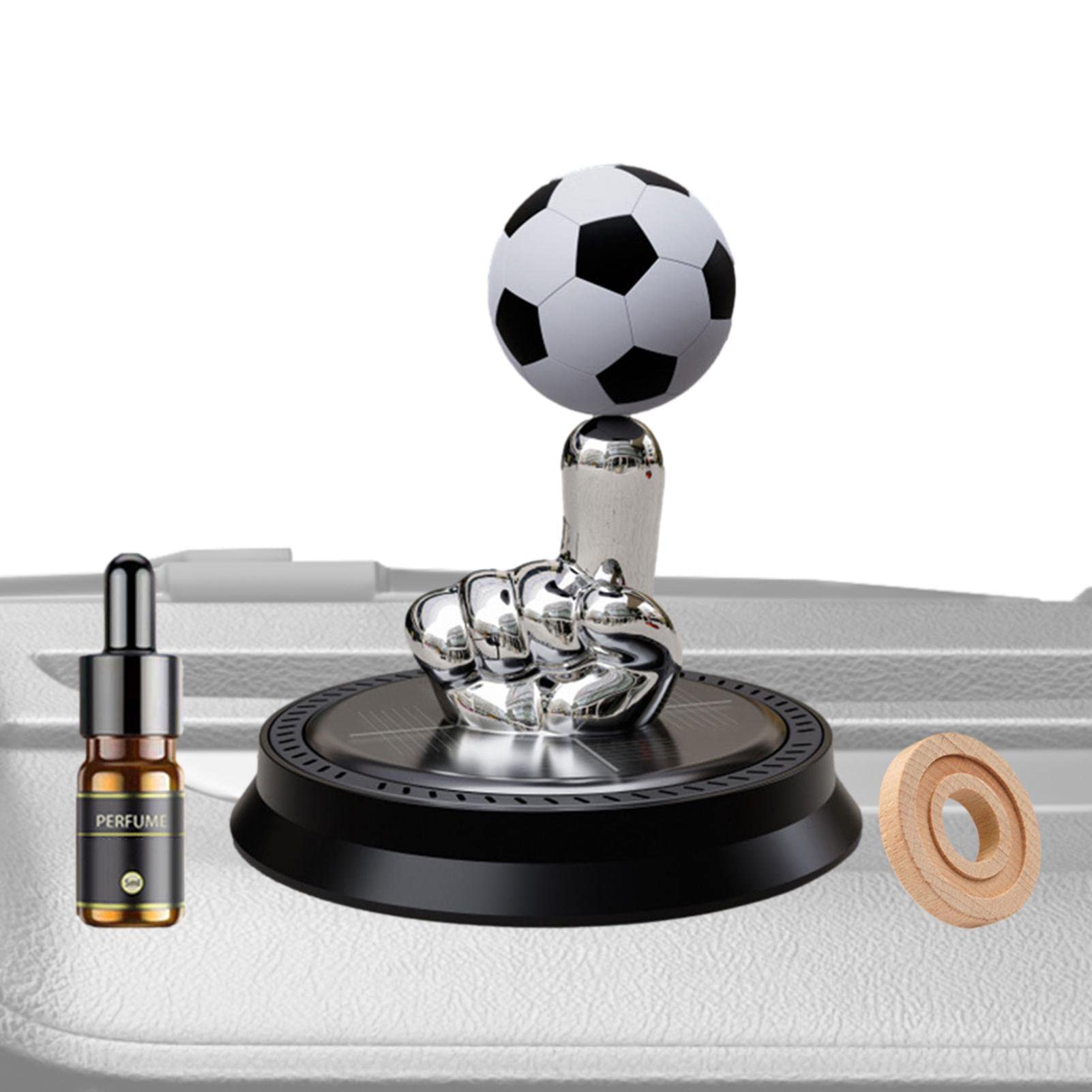 Cloudsale Solar Rotating Finger Football Car Air Freshener Solar Energy Rotating Car Perfume Long-Lasting Fragrance Aromatherapy, Car Decoration Accessories(Black Finger)-image-18