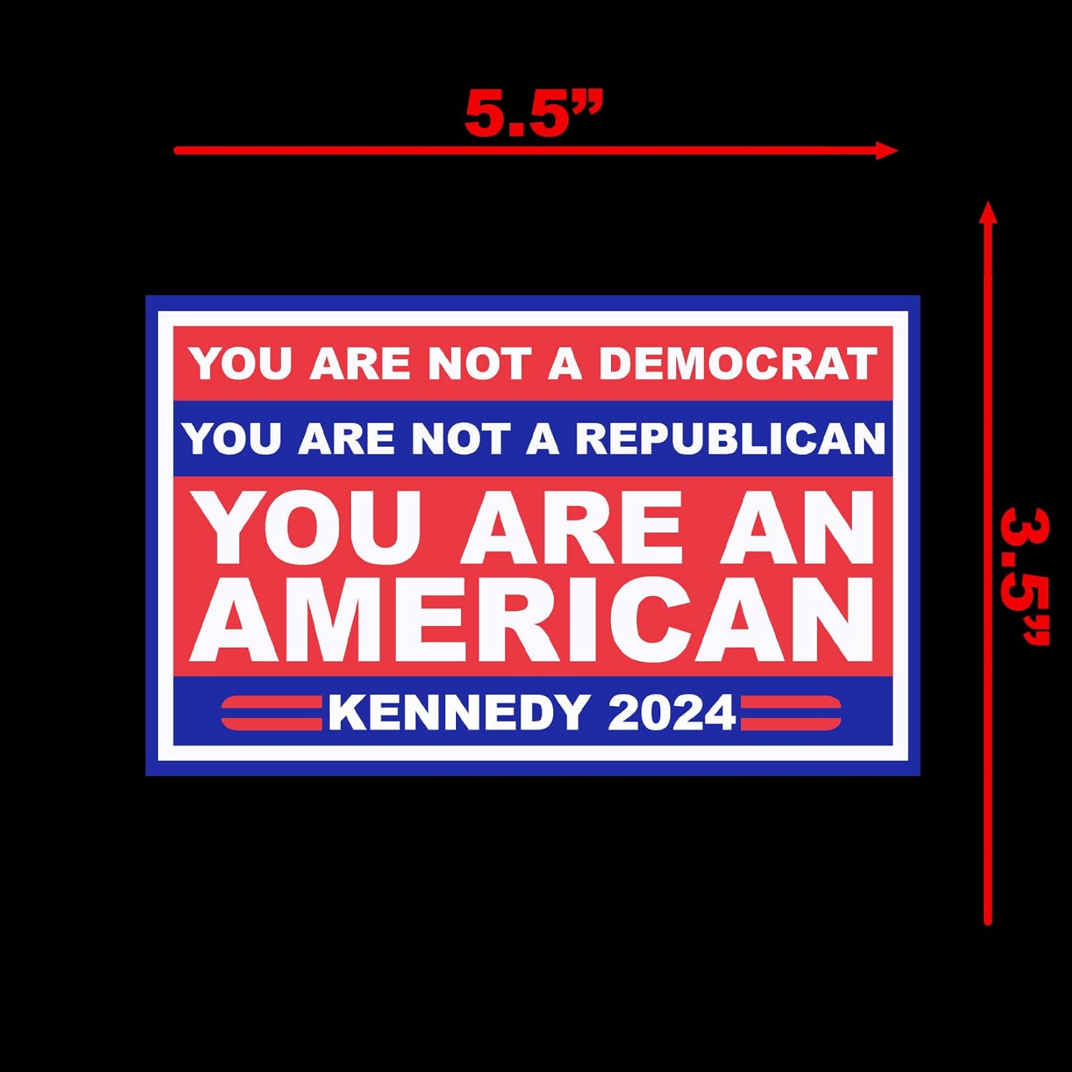 You are an American Kennedy 2024 Sticker Decal Notebook Car Laptop 5.5"x3.5" (Color) - Image 4