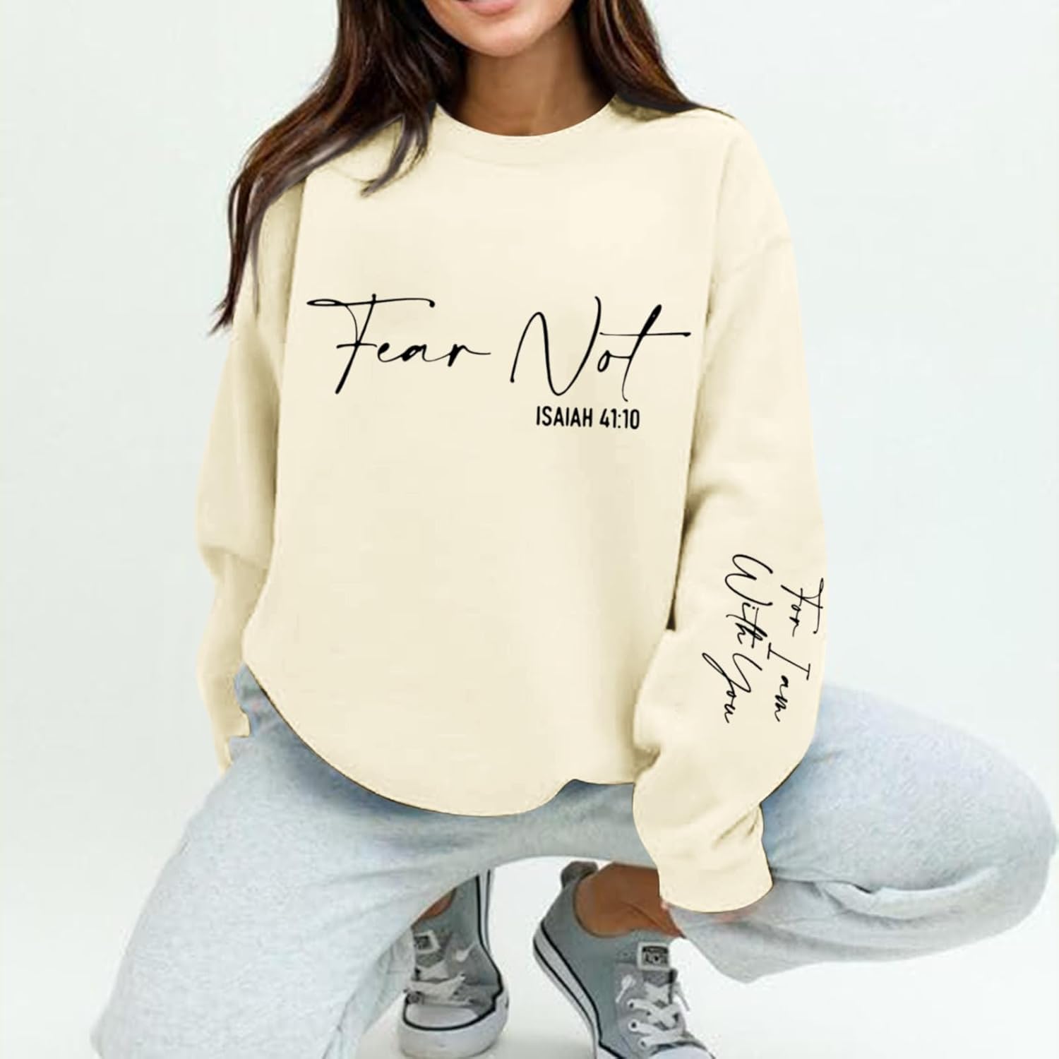 KEEVICI Christian Jesus Faith Sweatshirts for Women Religious Bible Verse God Sweatshirt Graphic Inspirational Cotton Hoodies - Image 4