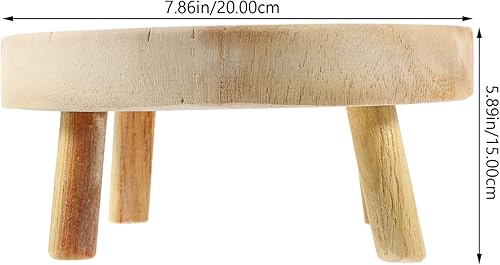 Miniatura 8 de Kichvoe Taburete elevador de planta de pedestal de madera estable para decoración interior y exterior