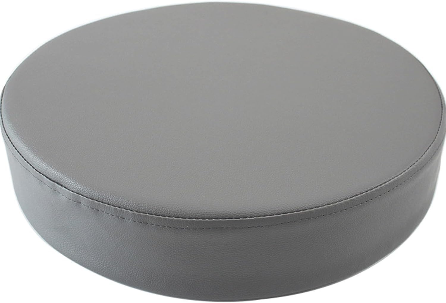 BLLMTEAR Round Seat Cushions for Stools 14/16/18/20" - Artificial Leather Chair Cushion - Memory Foam Chair Pads ﻿for Outdoor Furniture for Office Kitchen Dining(Gray,17.7x2in/45x5cm)