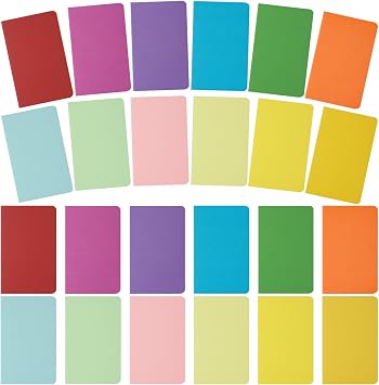 JIANTA 24 Pack A6 Lined Notebooks, 12 Colour Kraft Cover Journals