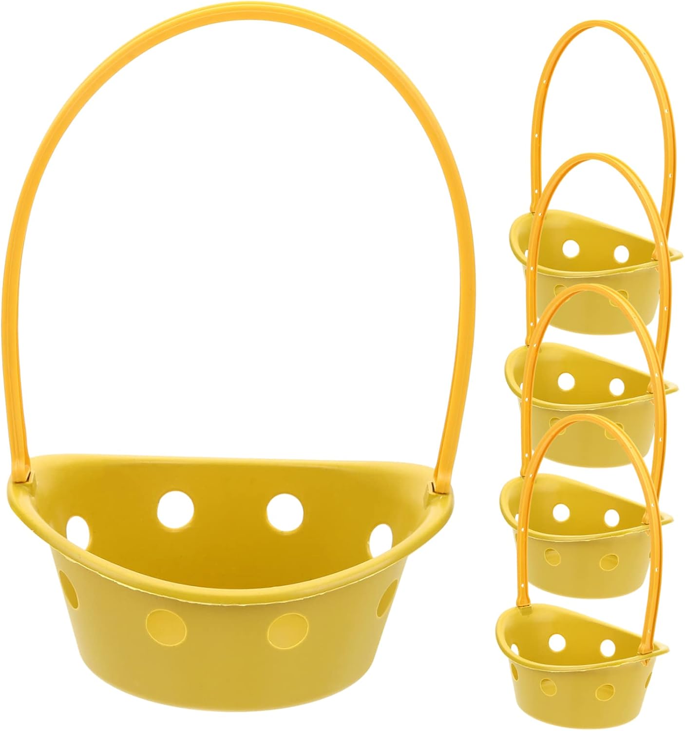 5pcs Portable Plastic Chrysanthemum Flower Basket for Mourning and Memorial Activities Sturdy Handheld Design for Grave-sweeping and Funerals Empty Arrangement Container