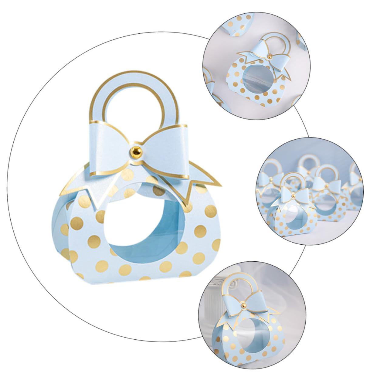 HAMPPLIES 50stücke Hochzeit Gastgeschenkboxen Mit Transparentem Fenster Und Schleifenband Für Partys Hochzeiten Und Süßigkeitenverpackungen Lang Lebendig Und Praktisch