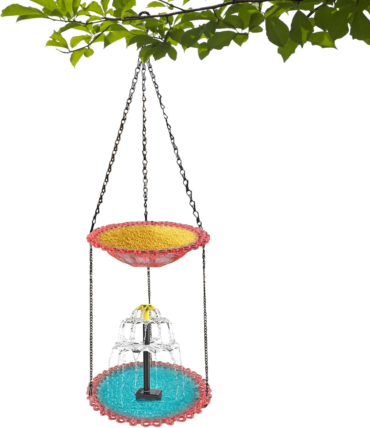 Solar Fountain for Bird Bath | Solar Pump Foods Bowl | Wild Bird Bath Fountain for Outdoors - for Balcony Handrails Terrace Pillars Patio Yard Balcony Hummingbird Robin Sparrow
