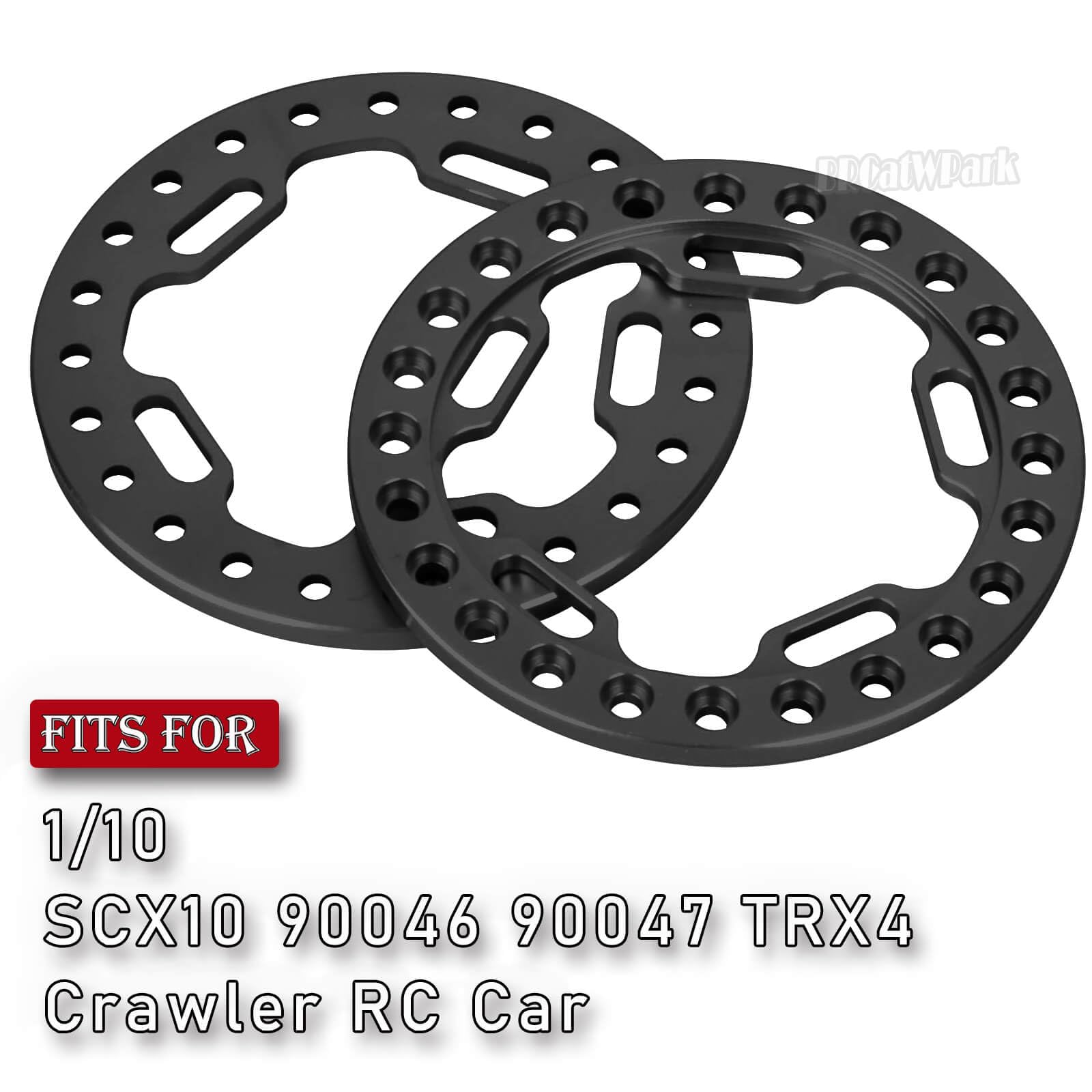 BRCatWPark Metal 1.9 Beadlock Wheels Replacement Ring for 1/10 TRX4 Axial SCX10 90046 90047 Crawler RC Car,4Pcs RC 1.9 Beadlock Wheels Replacement Ring,Black