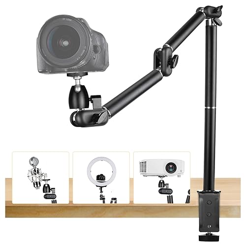 TARION Desk Camera Mount Stand Heavy Duty Articulated Camera Arm Articulating Table Mount Camera Stand Adjustable Flexible Gear Joints TKA01-L - TKA01-L - L
