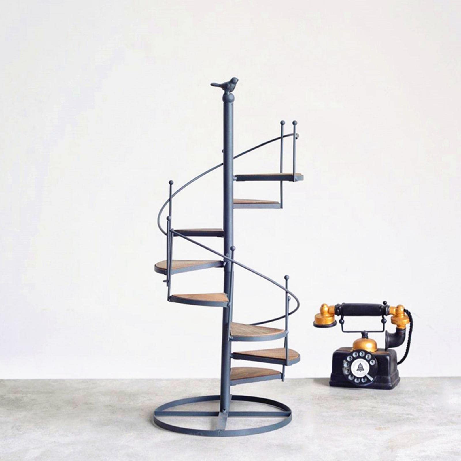 Amazon | スパイラルプラントスタンドアイアンホルダー多肉植物