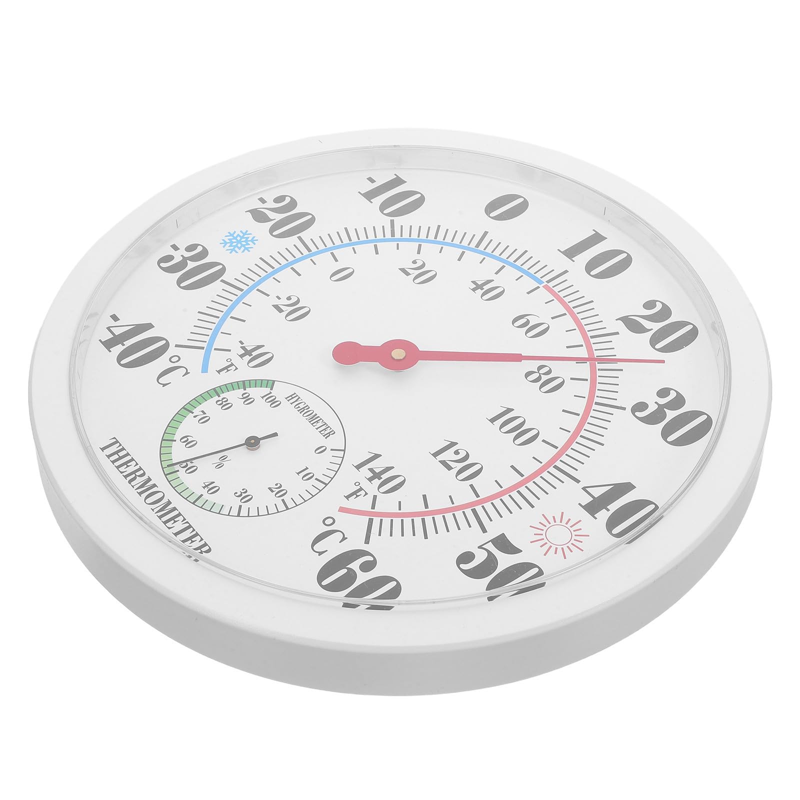 USHOBE Termómetro Higrómetro de Pared Diseño Moderno Compacto para Interiores Monitor de Temperatura y Humedad en Plástico Abs, Adecuado para Saunas y Habitaciones
