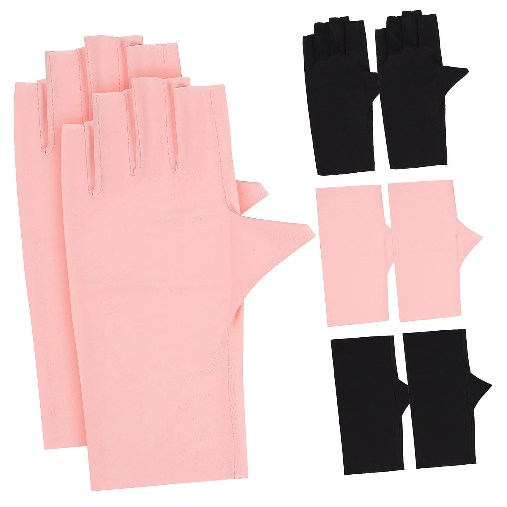 Mikinona Ray Blocking Nail 4 Pair Gel Manicure Gloves Elastic Fingerless Design