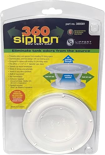 Miniatura 3 de Lippert Components 389381 360 - Tapa para sifón de ventilación de techo Blanco