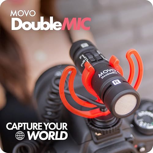 Miniatura 2 de Movo DoubleMic V2 Two-Sided Shotgun Mic for Camera Vlogging - Dual Capsule External Microphone for iPhone, Android, Smartphones and DSLR Camcorders