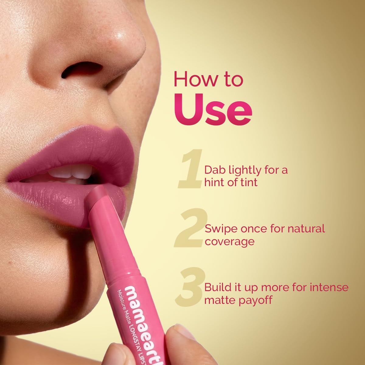 Mamaearth Matte Long Stay Lipstick Gift Set - Pink & Plum | 12-Hour* Long Stay | Made Safe Certified | Smudge Proof | Travel Friendly Pack | Exclusively Available on Amazon 2