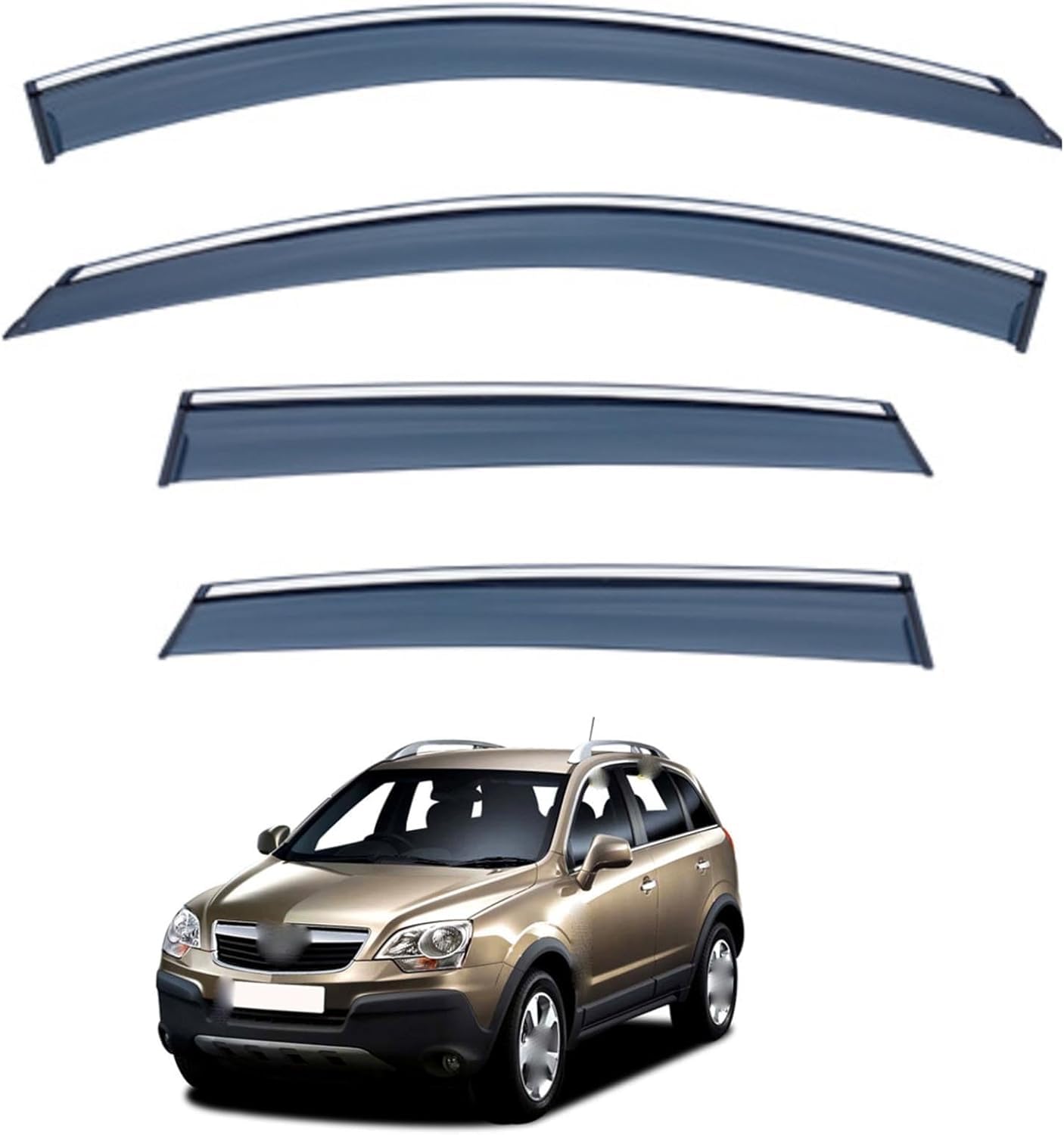 nwsplmy Wind Deflectors for Vauxhall Antara MK1-L07 2006-2015, Rain Guards Window Visors, 4-Piece, Protects Against Fading & Cracks