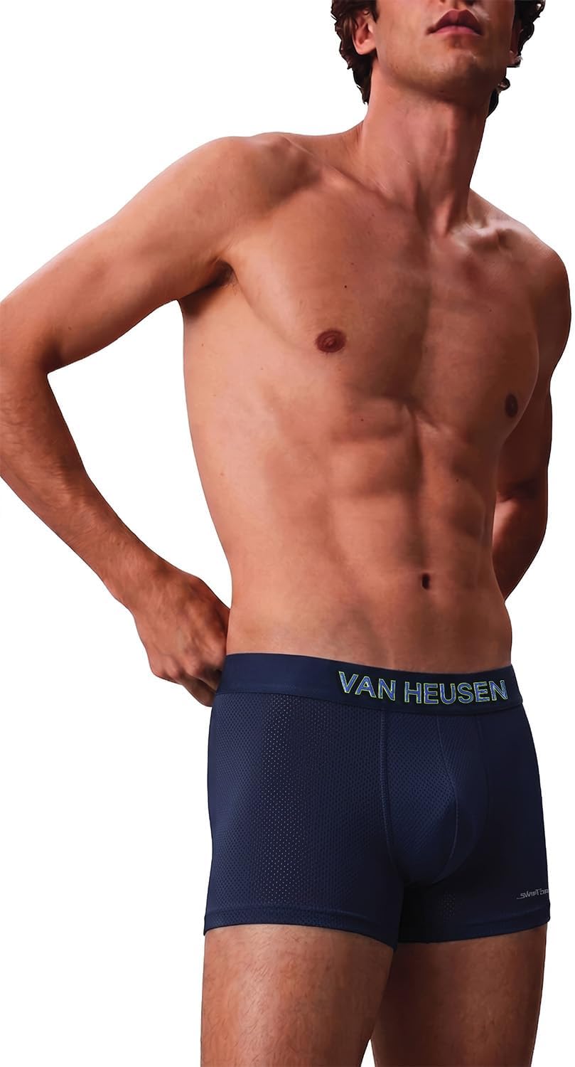 Van Heusen Menโs Trunk Pack of- 1 |Air Series|Light as air|Mesh Fabric|Breathable Active Trunks Moisture Wicking|No Ride Up Sweat Absorbant|Underwear for Active Wear|Style 40047