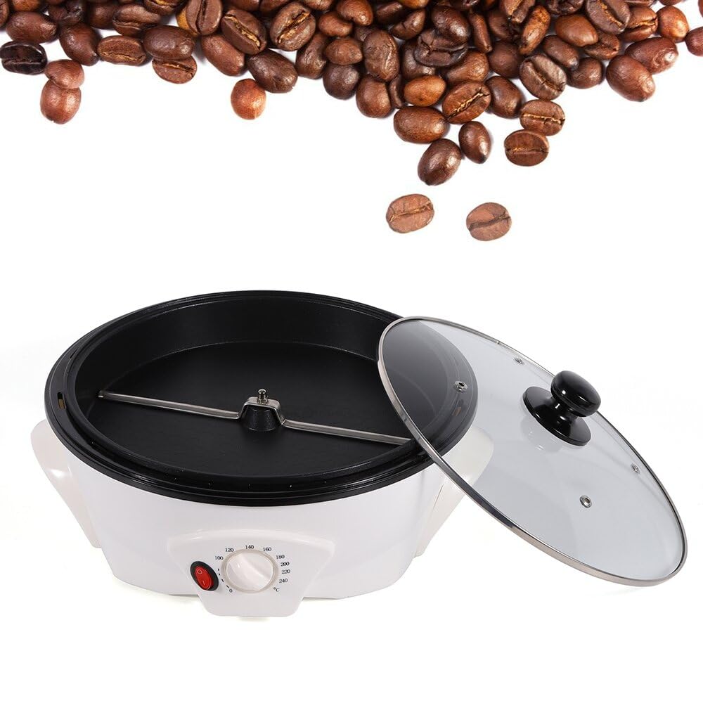 LOYALHEARTDY Electric Coffee Bean Roasting Machine, Coffee Roaster Household Bean Roasting Machine Non-Stick Pan with Lights Out Device 110V 800W