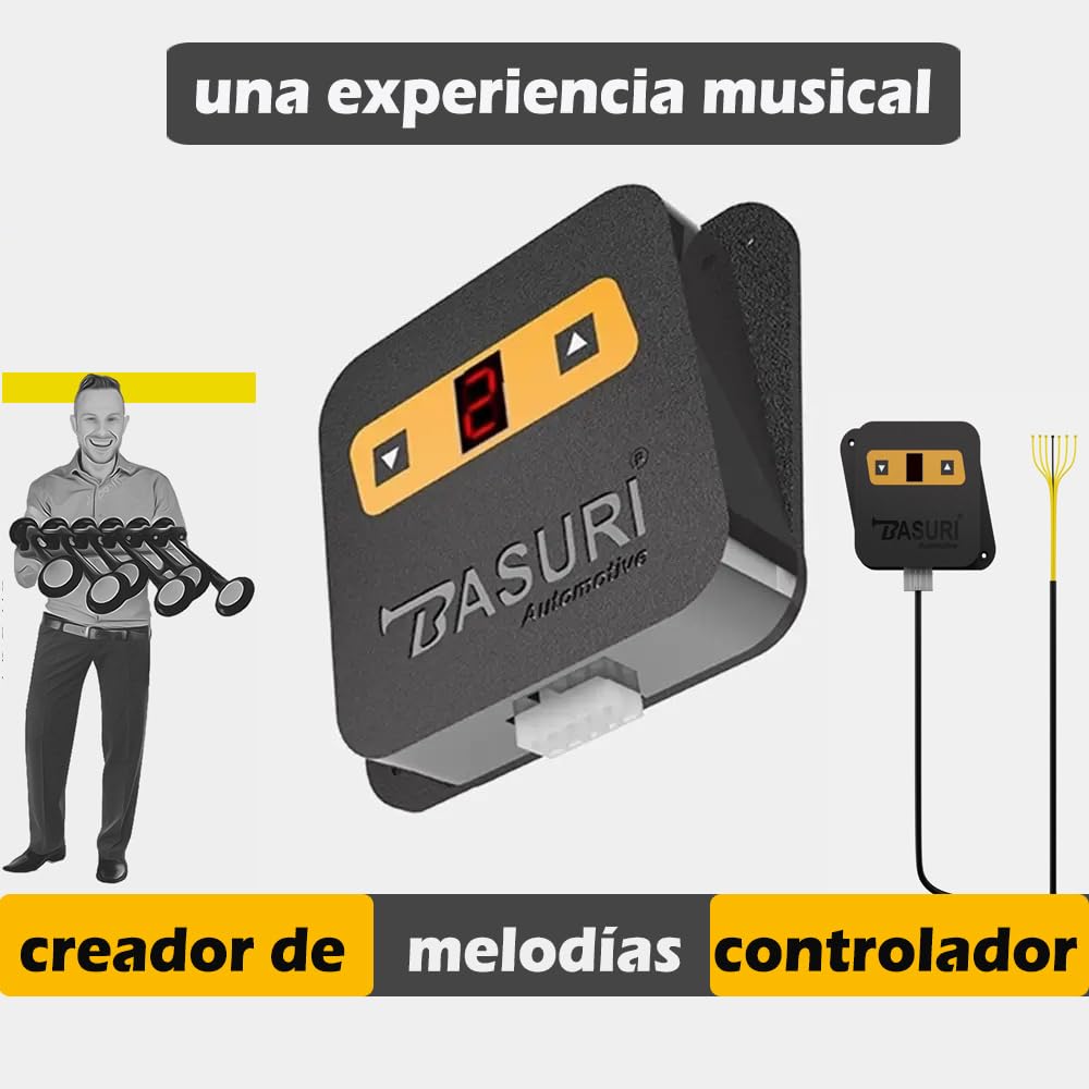 Bocina de aire Musical 12-24 Volts | Baby Shark | Bocinas Musicales | Electrica Universal La Cucaracha 130 dB | 22 Melodies - 6 Super Potente Trompette Klaxon | Para Camion,Coche,Bus,4x4,furgoneta