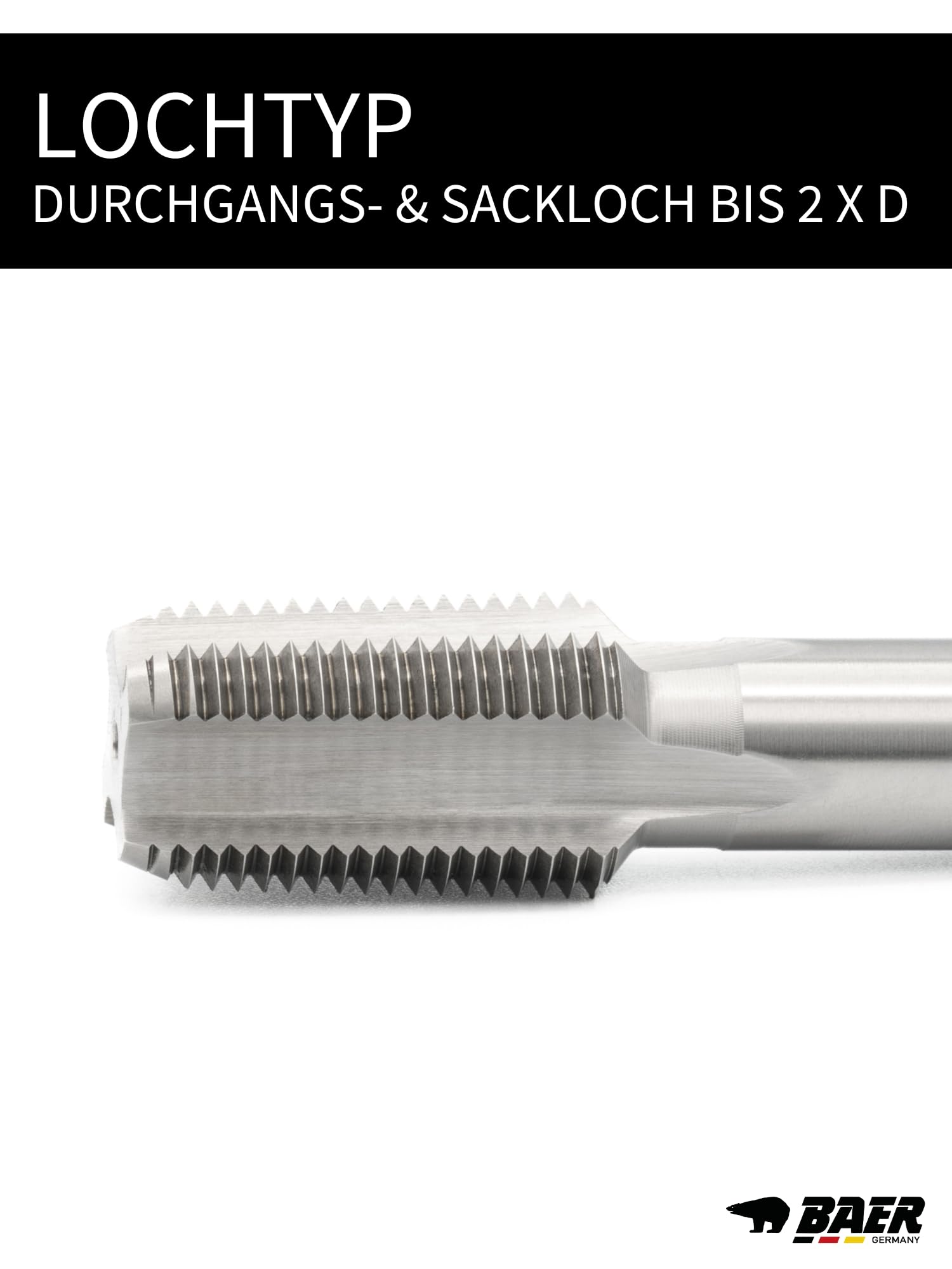 BAER HSSG - Maschio per filettatura, forma C - NPT 3/8 x 18, filettatura NPT 3/8