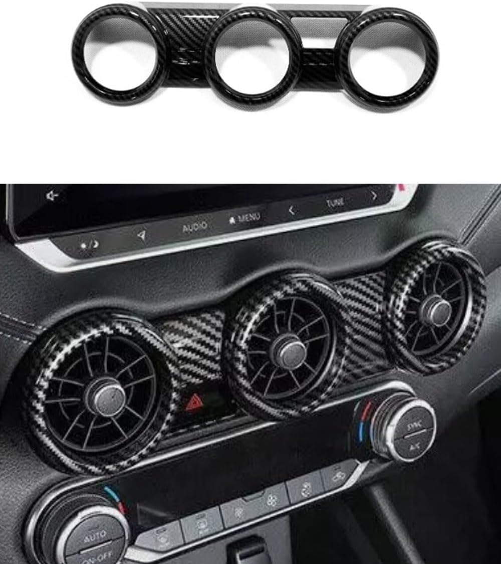Car Accessories Fit for Nissan Sylphy Sentra 2020-2023 ABS Carbon Fiber Interior Console Middle Air Vent AC Outlet Cover Trim 1PC Set