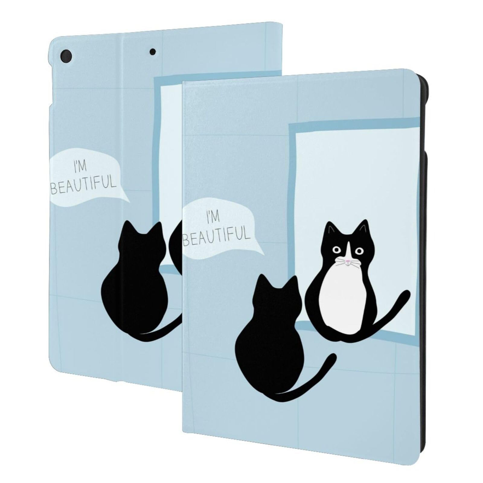 Amazon.co.jp: 猫 猫柄 青 ブルー 黒猫 iPad 7th 10.2インチ ケース