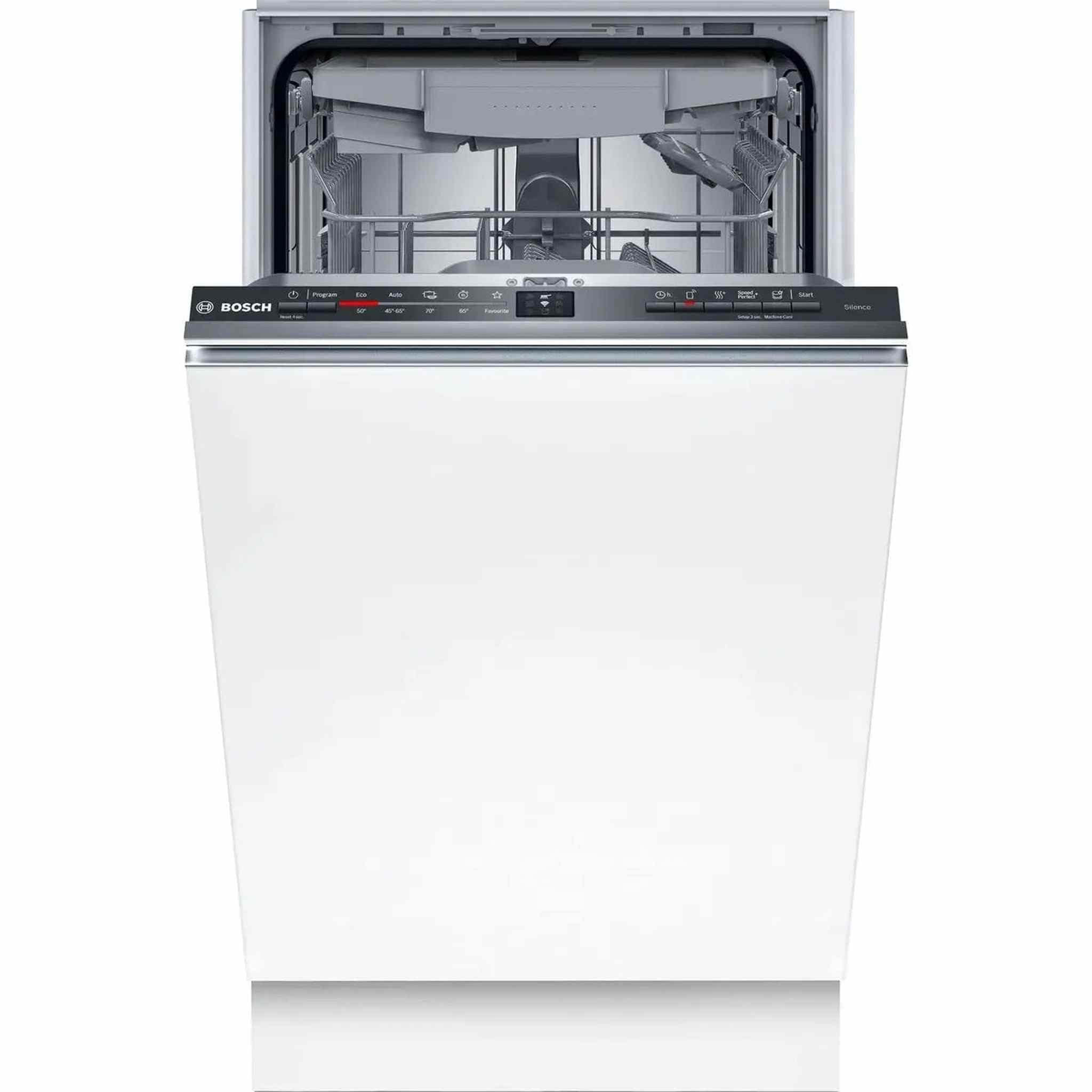 Bosch SPV2HMX42E Série 2 Lave-vaisselle intelligent, entièrement intégré, 45 cm de large, tiroir à couverts, séchage supplémentaire sur simple pression d'un bouton, panier supérieur réglable en