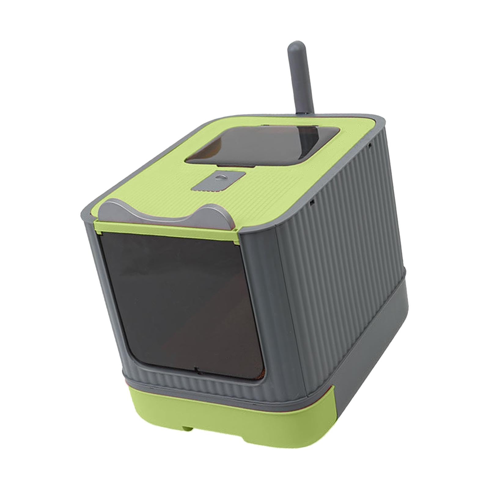 Arenero Plegable Cerrado para Gatos, Grande, con Entrada, Portátil, 17.5x13.5x14 Pulgadas, con Cajón Extraíble Y Tapa, Verde