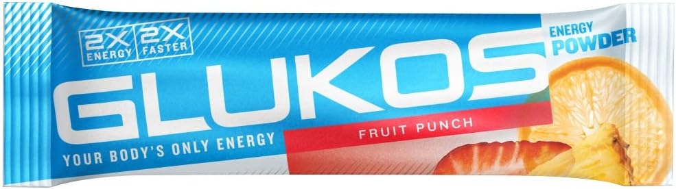 Glukos Energy Powder Sticks, Fruit Punch, 12 Pack Box