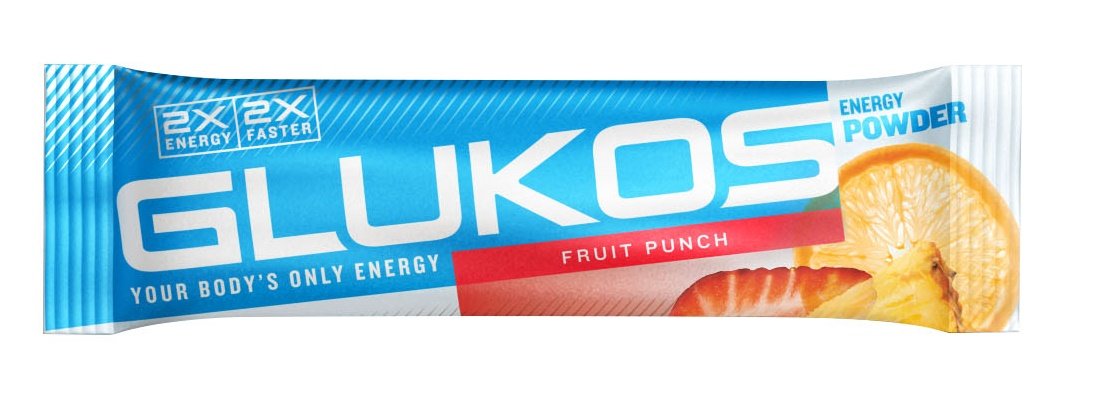 Glukos Energy Powder Sticks, Fruit Punch, 12 Pack Box