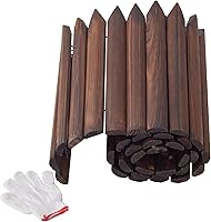 Dawnyard 4FT Wooden Garden Edging Border Fence - 47.2"L x 11.8"H Landscape Lawn Edging with Gloves for Flower Beds, Pathways & Yards