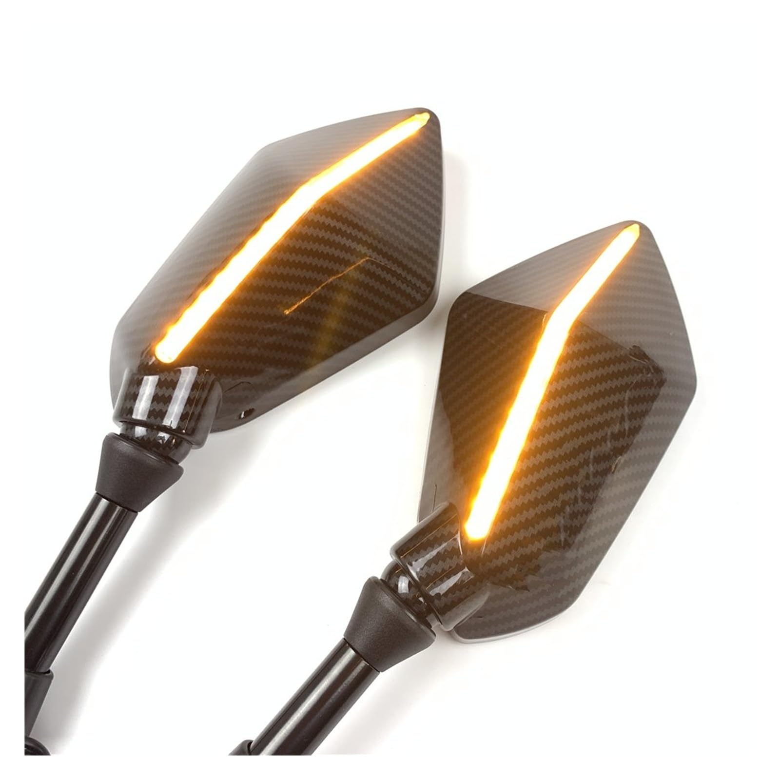 Espejo Retrovisor Lateral Motocicleta Espejo Retrovisor Para Motocicleta Scooter Motocross Espejos Retrovisores Electrombile Lateral Trasero 8/10mm Fibra Carbono 2 Unids/par | 10mm Black