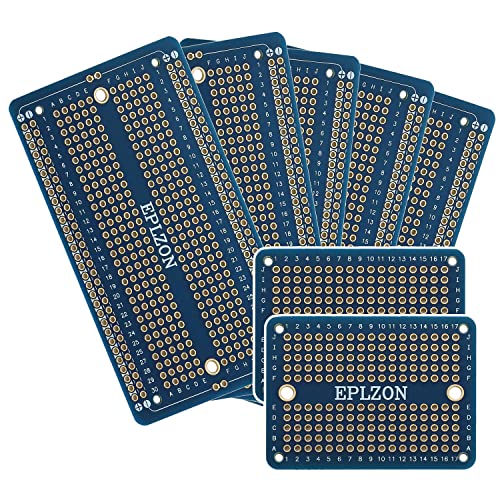 EPLZON PCB Prototype Board Carte de prototypage Breadboard soudable Protoboard Circuit Imprimé Double Faces pour les projets de bricolage électronique compatibles avec arduino(Bleu) Cover