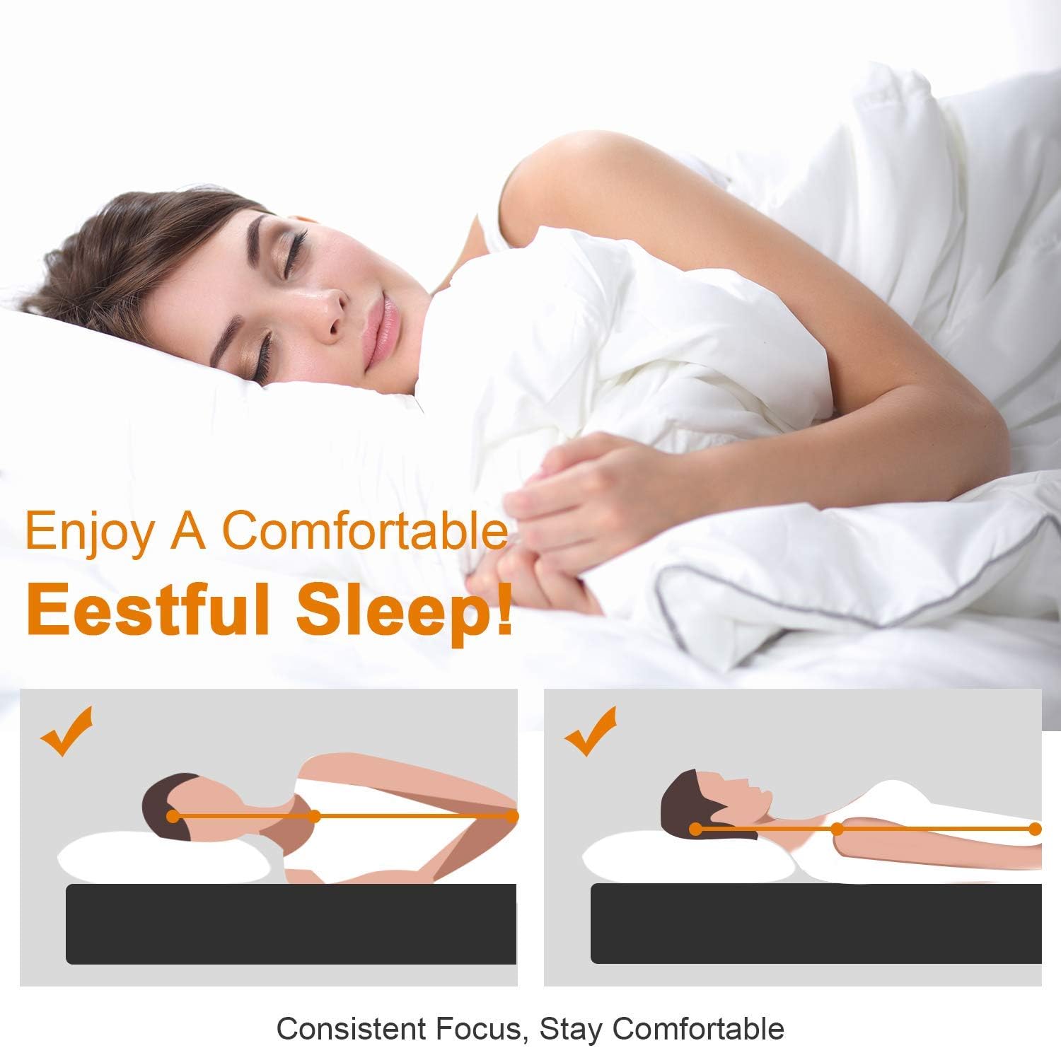 Adoric Pillows for Sleeping 2 Pack, Bed Pillows for Neck Pain Premium Down Alternative Cooling Hotel Pillow for Side & Back Sleeper with Cotton Cover Standard 2026 White