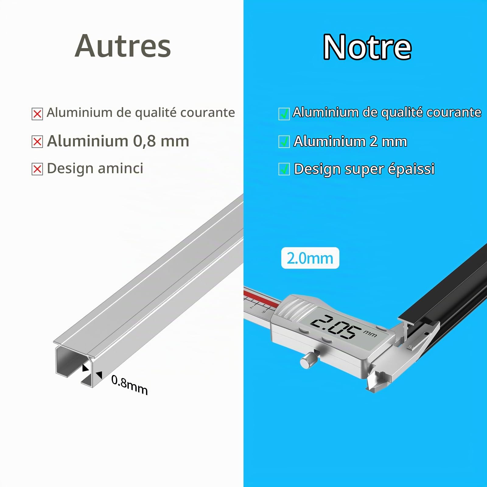 Tringle à rideaux flexible et pliable en aluminium – Montage au plafond ou au mur (406,4 cm / 4 m) – Rail à rideaux robuste – Noir
