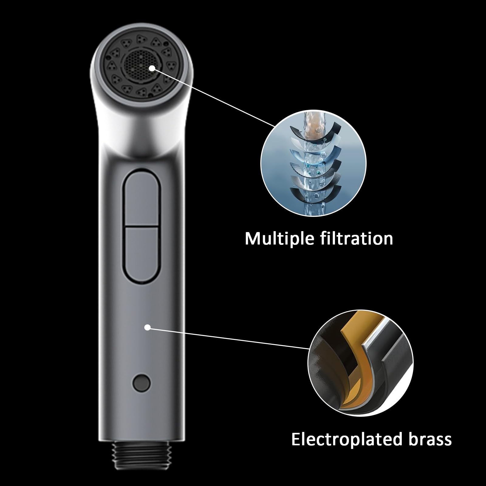 Pulverizador de Bidé para Inodoro, Kit de Rociador de Mano para Inodoro con Chorro de Agua Ajustable, Manguera WC y Soporte, para Higiene Personal Diaria y Limpieza de Baño