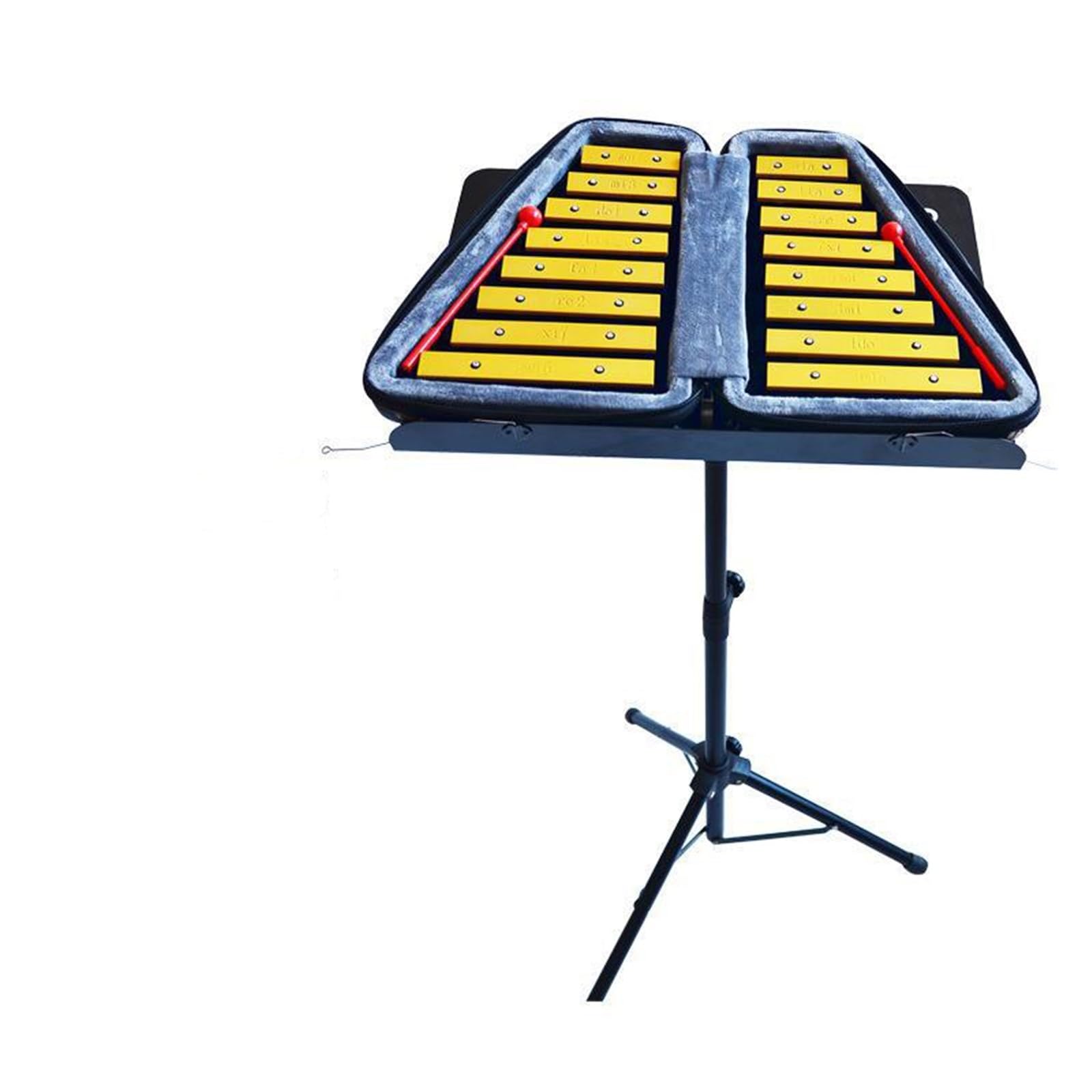 xilófono Profesional Instrumentos Carillón De 16 Notas Instrumento De Percusión Carillón De Doble Fila (Color : 16 Tone with Stand)