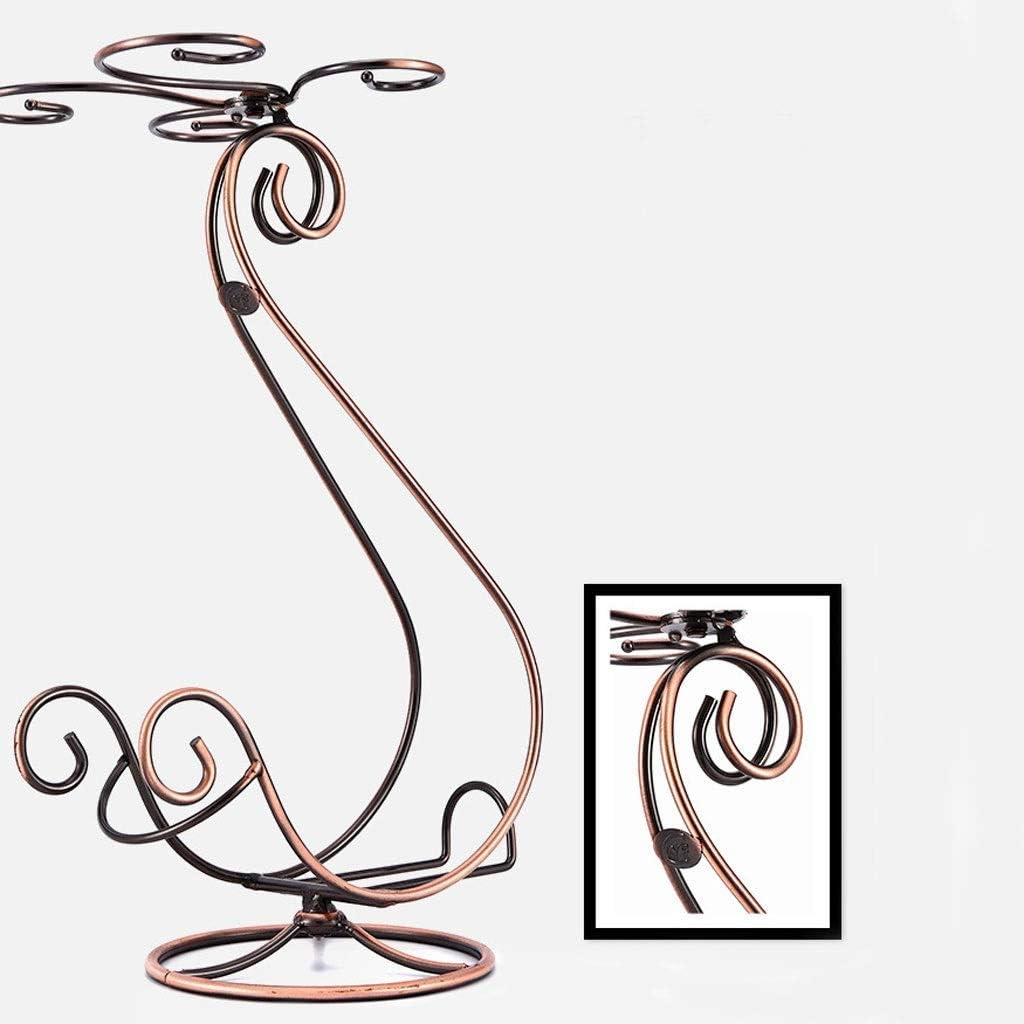Wine Rack Wine Rack Floor-Standing Wine Rack Countertop Wrought Iron Wine Rack Upside Down 4 Wine Glasses (Bronze) for Bar Kitchen Cabinet