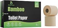 Vista 9 de Papel higiénico de bambú sin blanquear, 12 rollos, 3 capas y 300 hojas de papel higiénico de bambú, certificado FSC, biodegradable, sin químicos