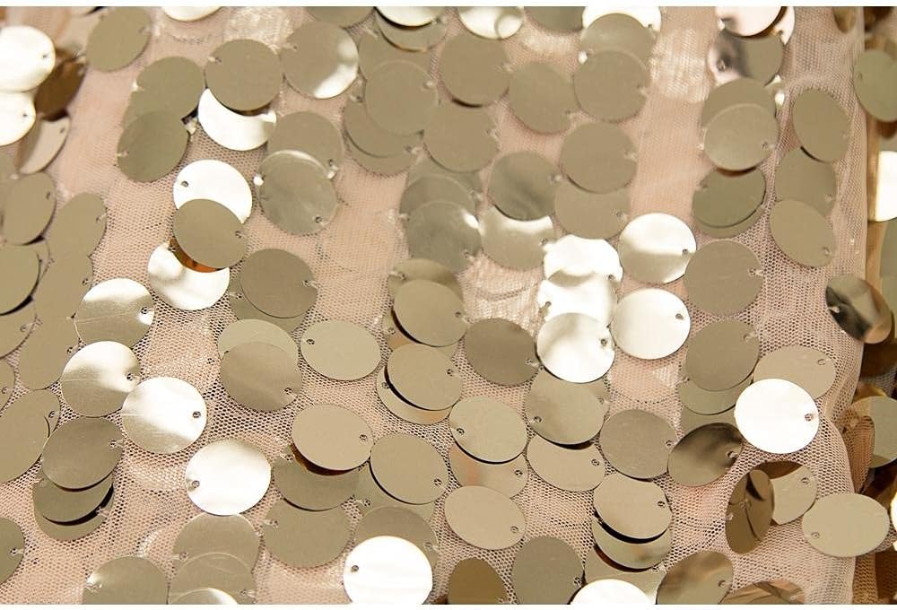 Champagne Large Payette Sequin Rectangular Tablecloth (90"x156") 1 Count - Luxurious & Elegant, Perfect for Weddings, Events, and Home Decor